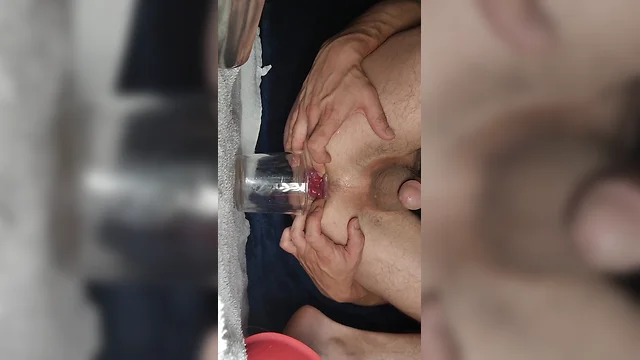 Boy pushes out 7 loads of cum anally with toys - dumping and outing loads of sperm