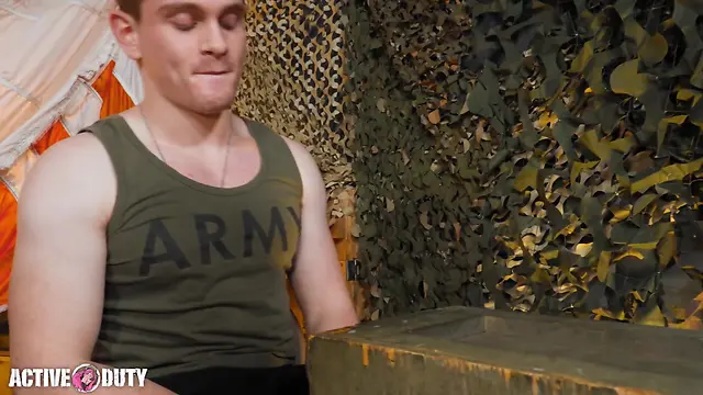 Jay tee gets dicked down by muscle hunk: activeduty beefy pax perry - army, cock, guys, joi, male, men, muscle, military, bareback