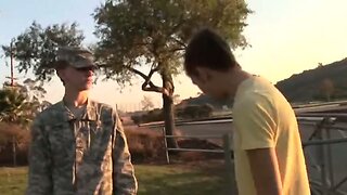 Military twink and lover fuck