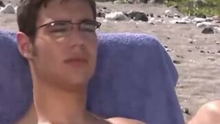 Gay hunk sex on the beach
