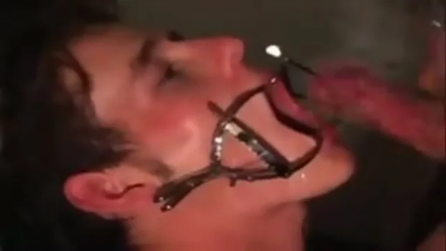 Lovely teenager gets his mouth used and drilled.