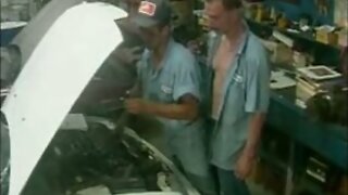Hot mechanics enjoy gangbang sex