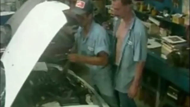 Hot mechanics enjoy gangbang sex