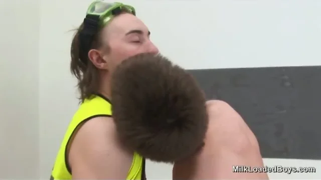 Giving a milky twink blowjob