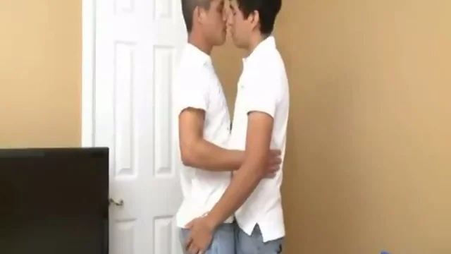 Cute foreplay boys fuck