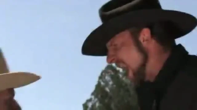 Cowboy roughly fucked outdoors