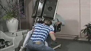 Fucking bareback in a gym